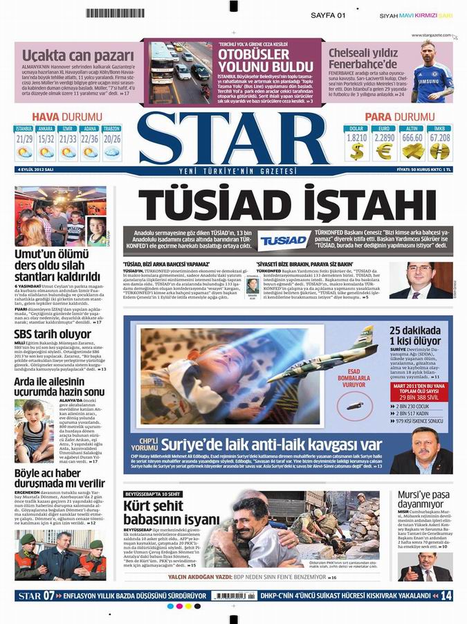 Gazete Manşetleri - 4 Eylül Salı 10