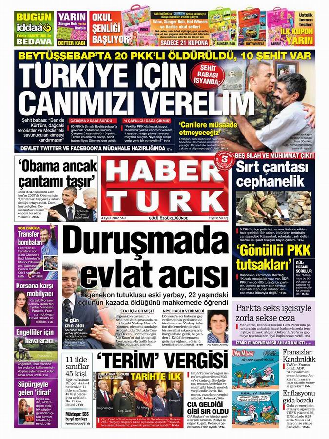 Gazete Manşetleri - 4 Eylül Salı 19