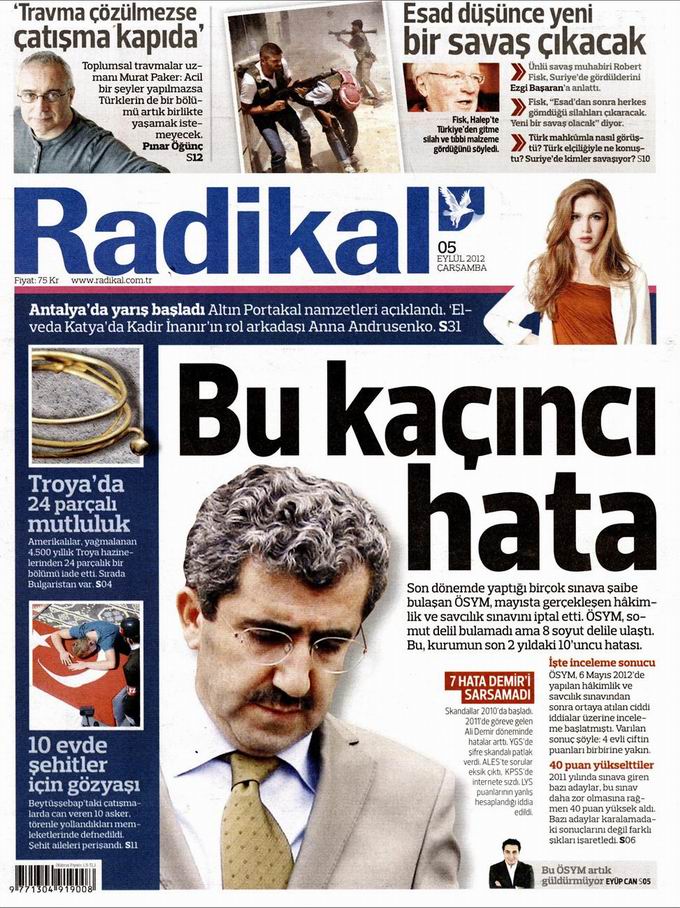 Gazete Manşetleri - 5 Eylül Çarşamba 12