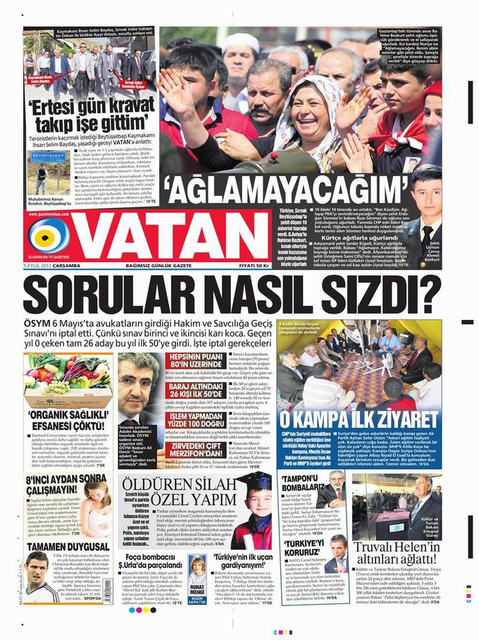 Gazete Manşetleri - 5 Eylül Çarşamba 5