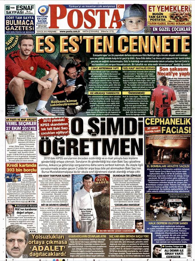 Gazete Manşetleri - 6 Eylül Perşembe 13