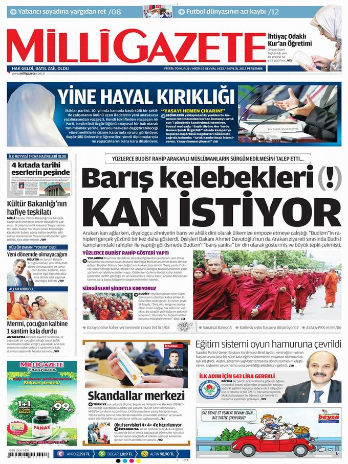 Gazete Manşetleri - 6 Eylül Perşembe 16