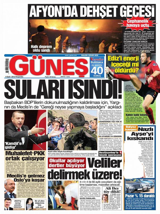 Gazete Manşetleri - 6 Eylül Perşembe 20