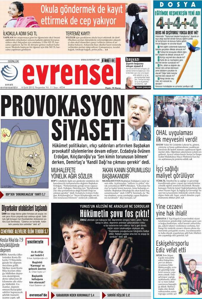 Gazete Manşetleri - 6 Eylül Perşembe 21