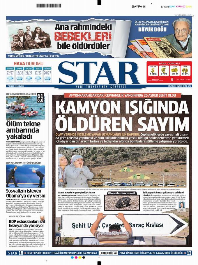 Gazete Manşetleri - 7 Eylül Cuma 10