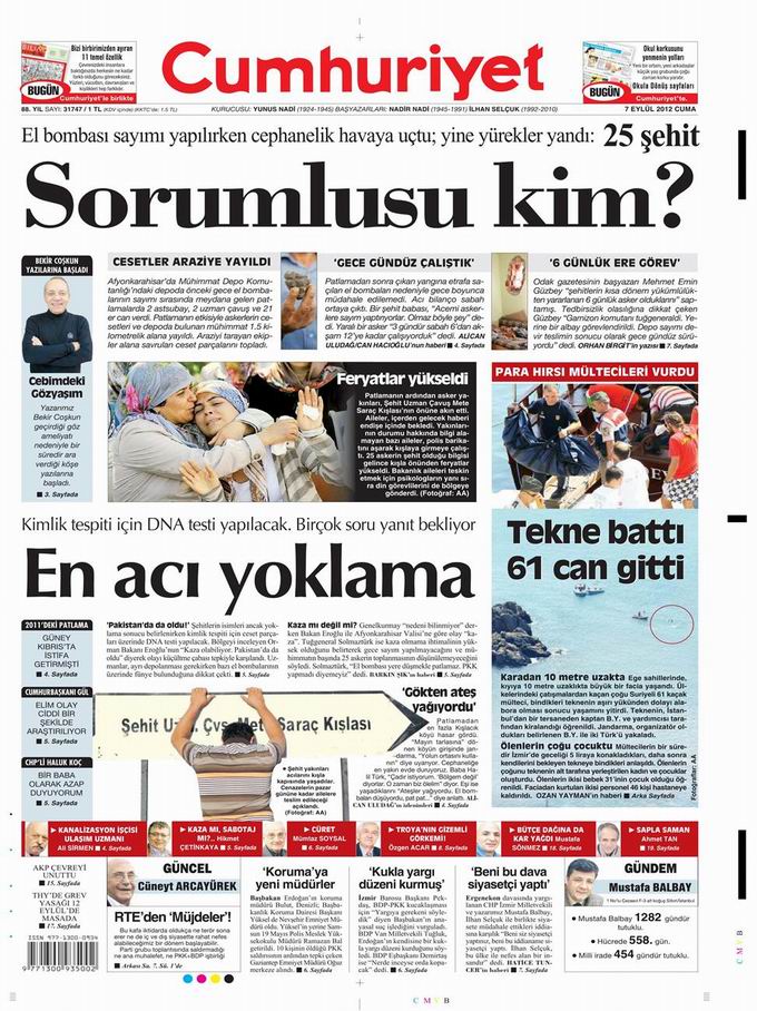 Gazete Manşetleri - 7 Eylül Cuma 23