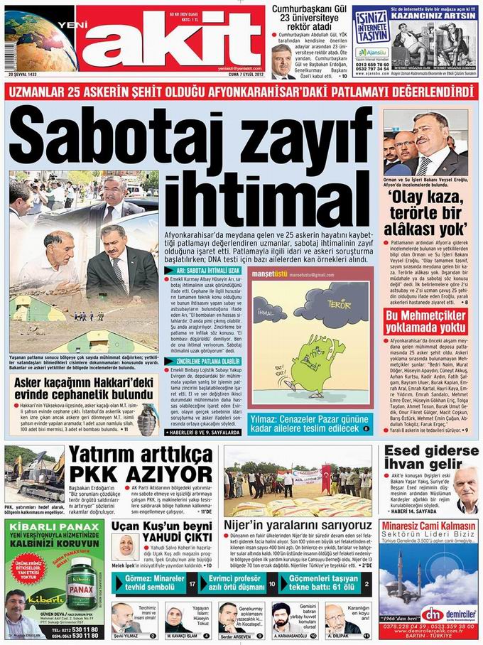 Gazete Manşetleri - 7 Eylül Cuma 4