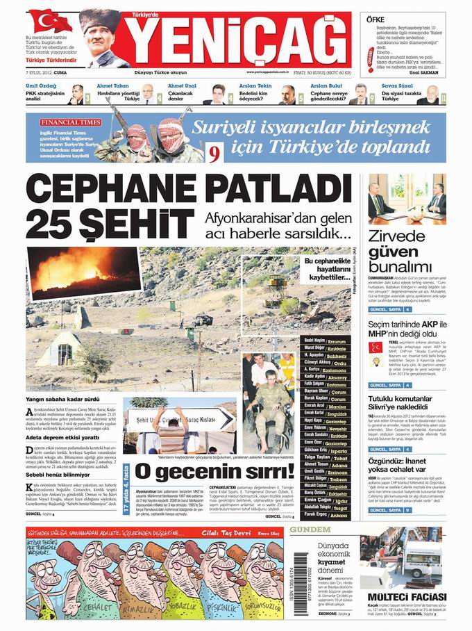 Gazete Manşetleri - 7 Eylül Cuma 7