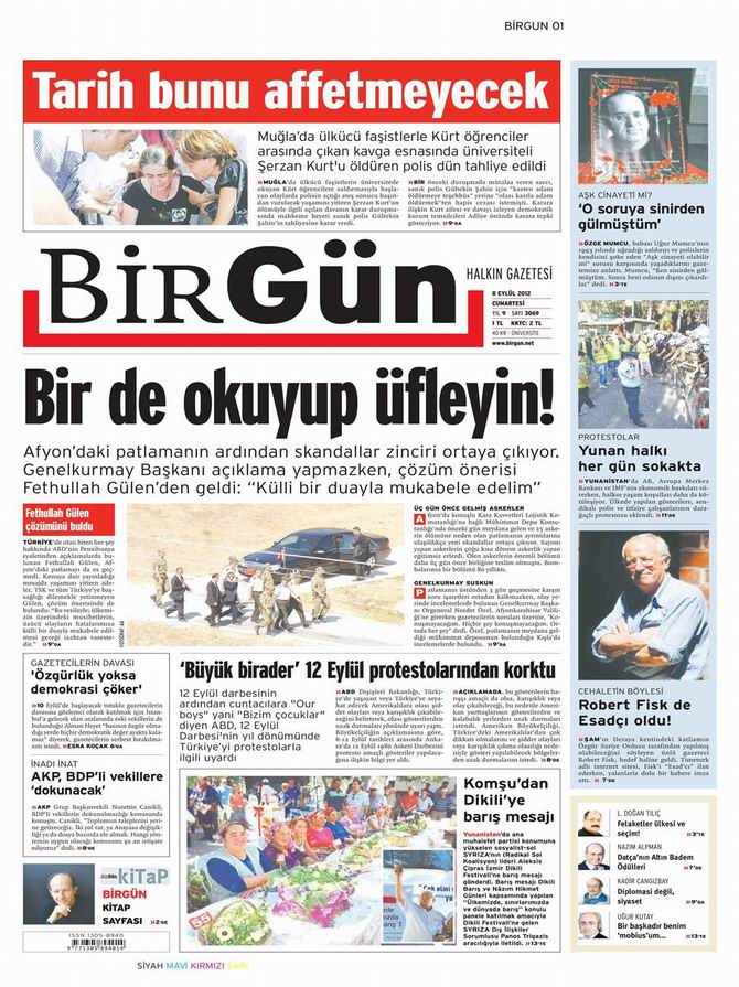 Gazete Manşetleri - 8 Eylül Cumartesi 24