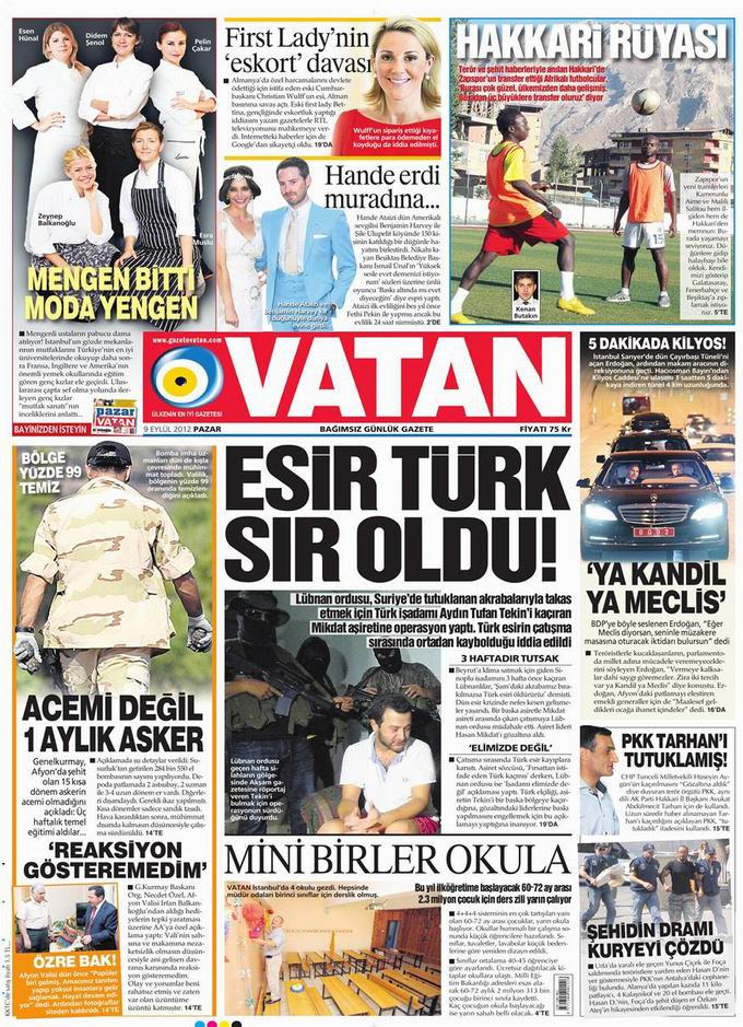 Gazete Manşetleri - 9 Eylül Pazar 5