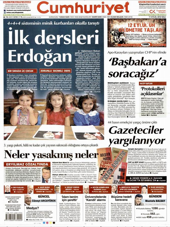 Gazete Manşetleri - 11 Eylül Salı 20