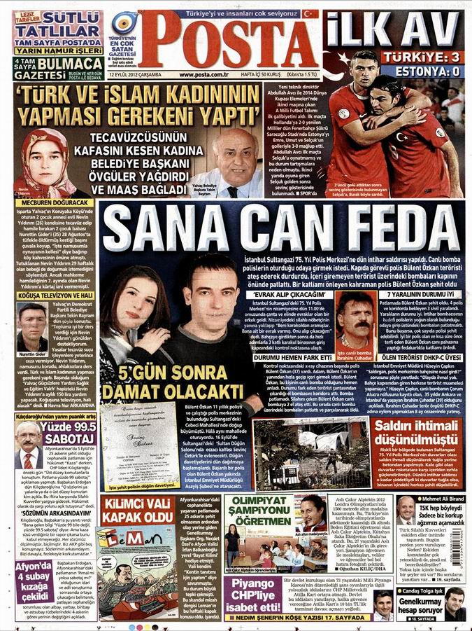 Gazete Manşetleri - 12 Eylül Çarşamba 13