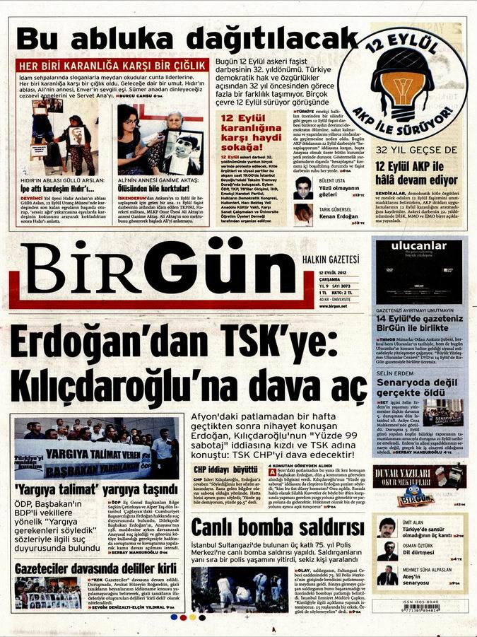 Gazete Manşetleri - 12 Eylül Çarşamba 24