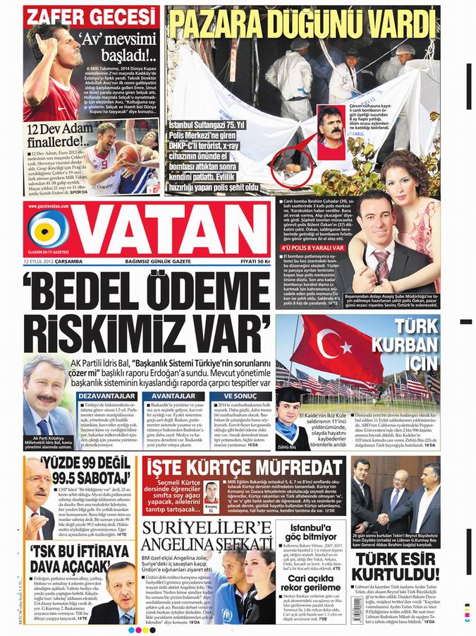 Gazete Manşetleri - 12 Eylül Çarşamba 5