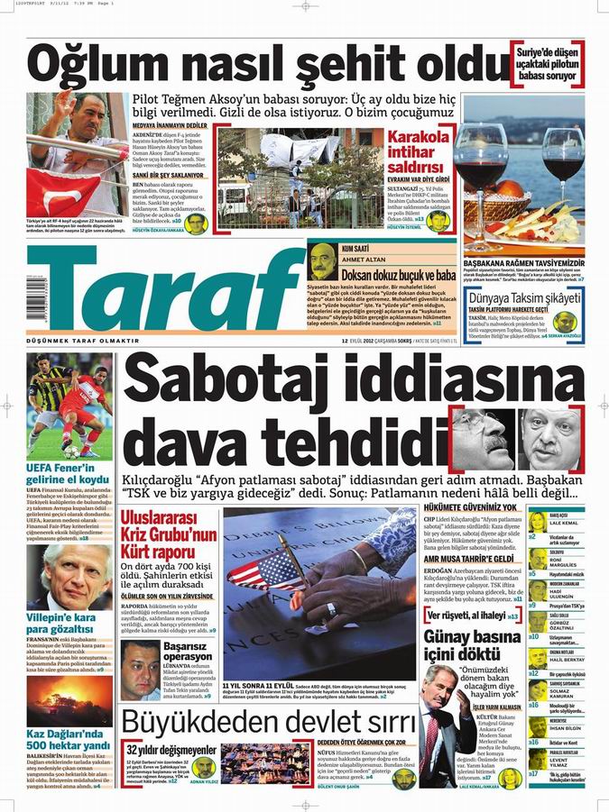 Gazete Manşetleri - 12 Eylül Çarşamba 8