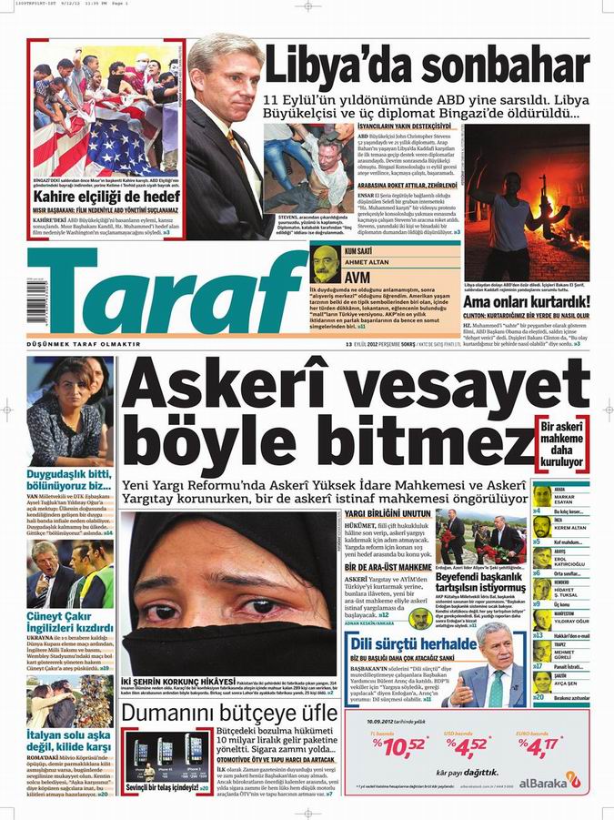 Gazete Manşetleri - 13 Eylül Perşembe 6