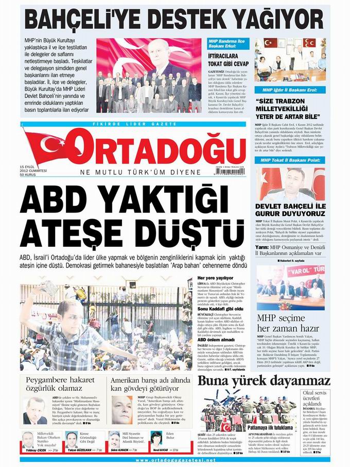 Gazete Manşetleri - 15 Eylül Cumartesi 14