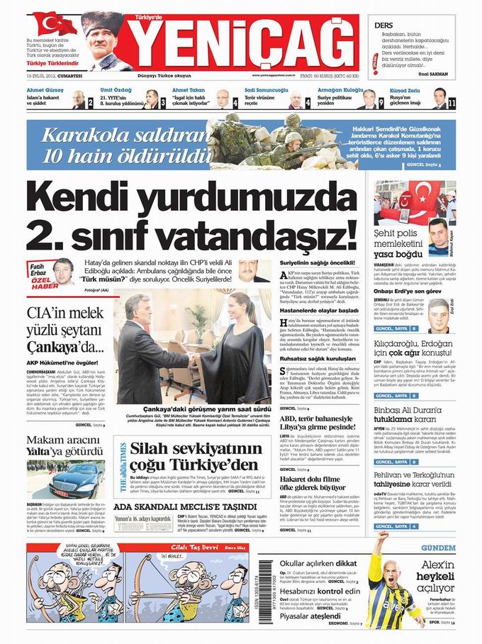 Gazete Manşetleri - 15 Eylül Cumartesi 7