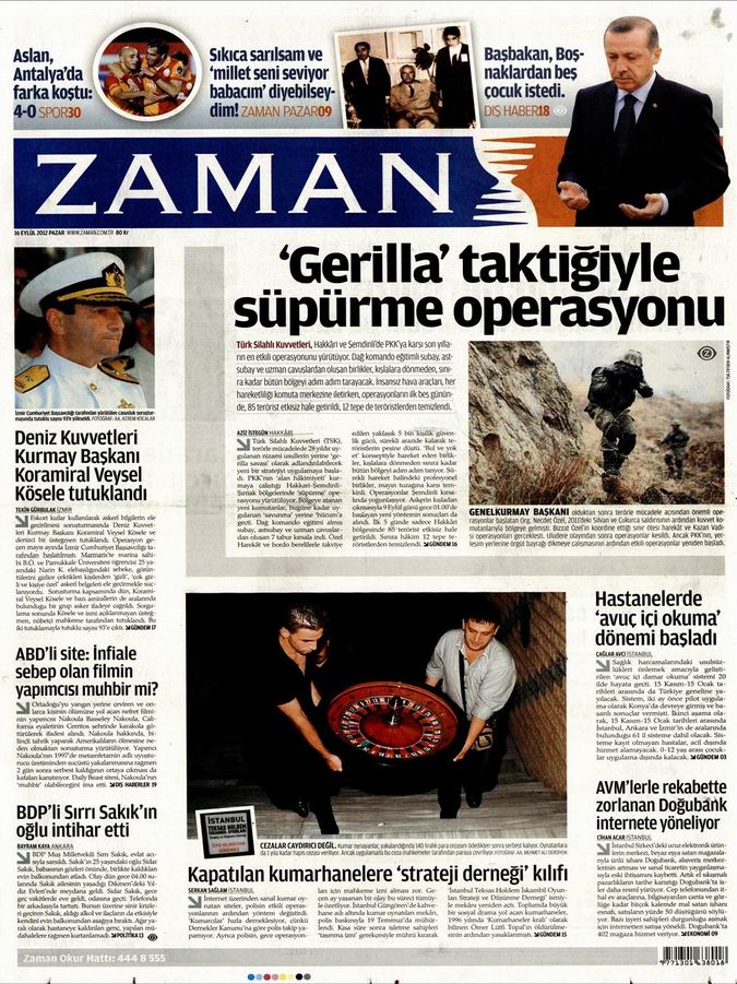 Gazete Manşetleri - 16 Eylül Pazar 1