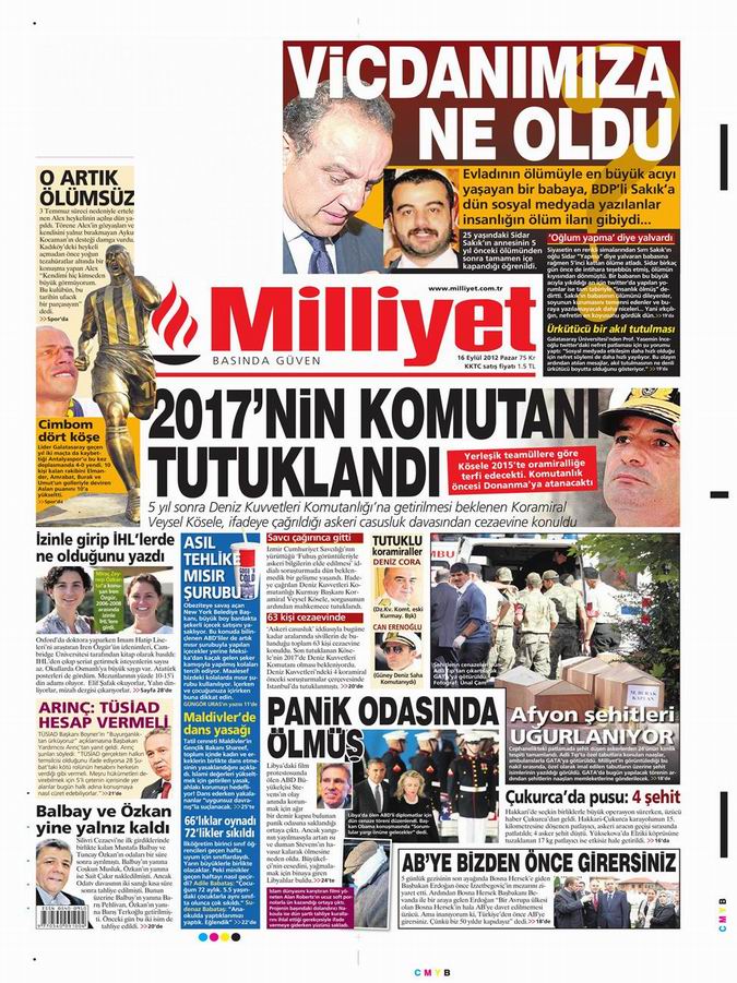 Gazete Manşetleri - 16 Eylül Pazar 15