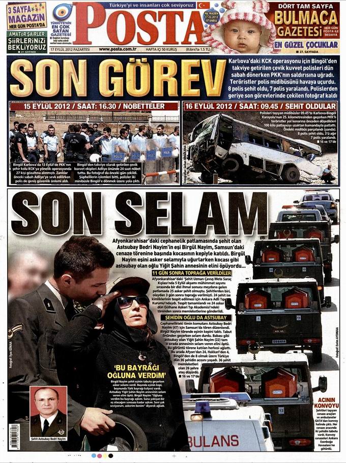 Gazete Manşetleri - 17 Eylül Pazartesi 13