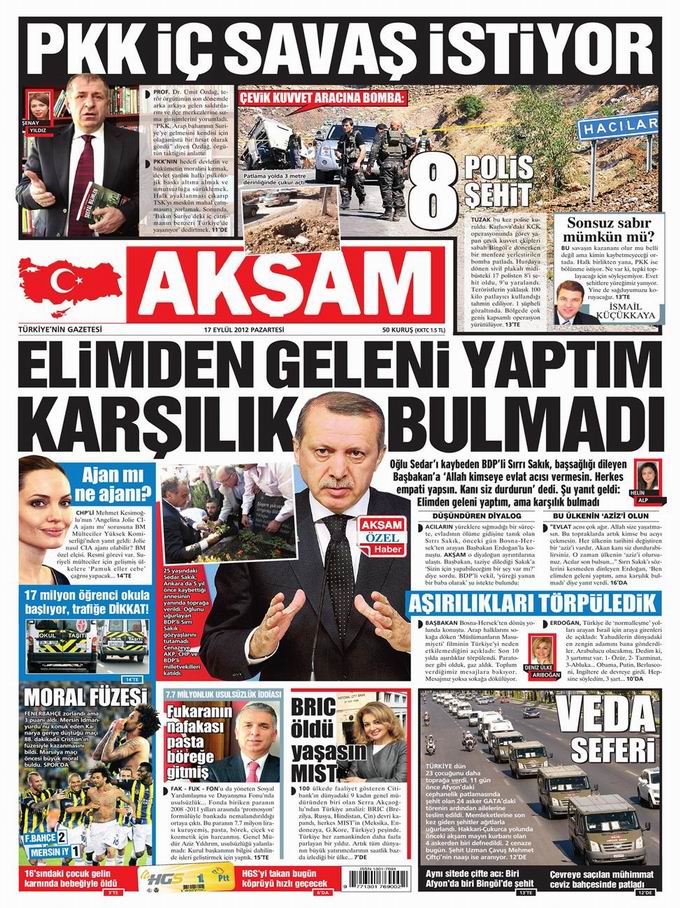 Gazete Manşetleri - 17 Eylül Pazartesi 25