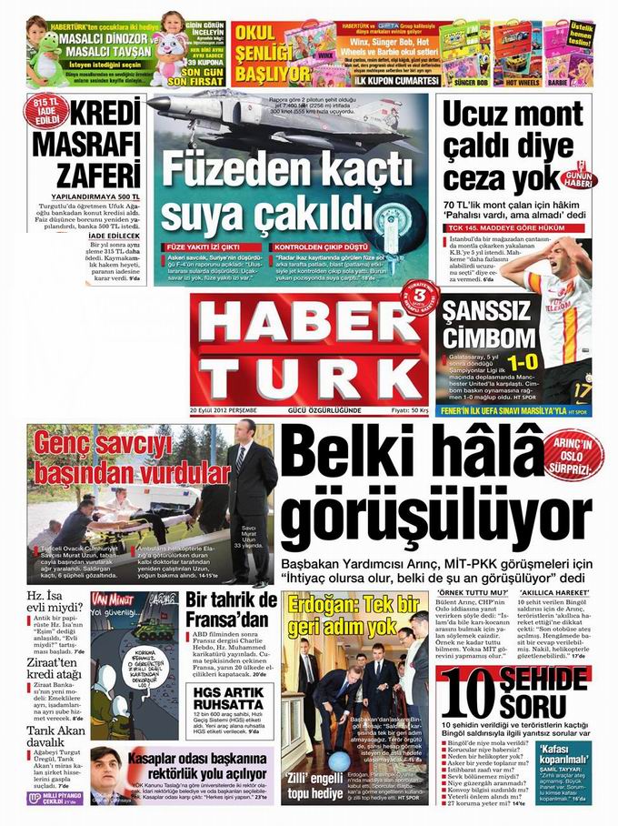 Gazete Manşetleri - 20 Eylül Perşembe 17