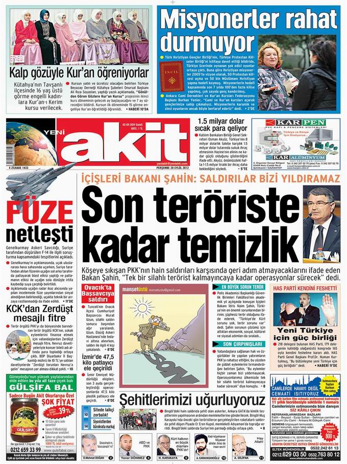 Gazete Manşetleri - 20 Eylül Perşembe 4