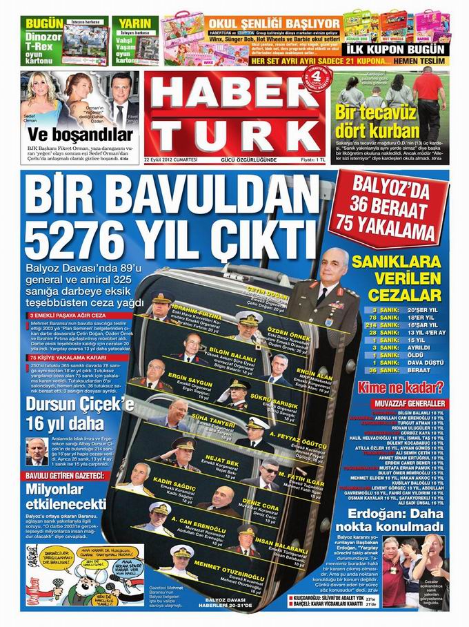 Gazete Manşetleri - 22 Eylül Cumartesi 19