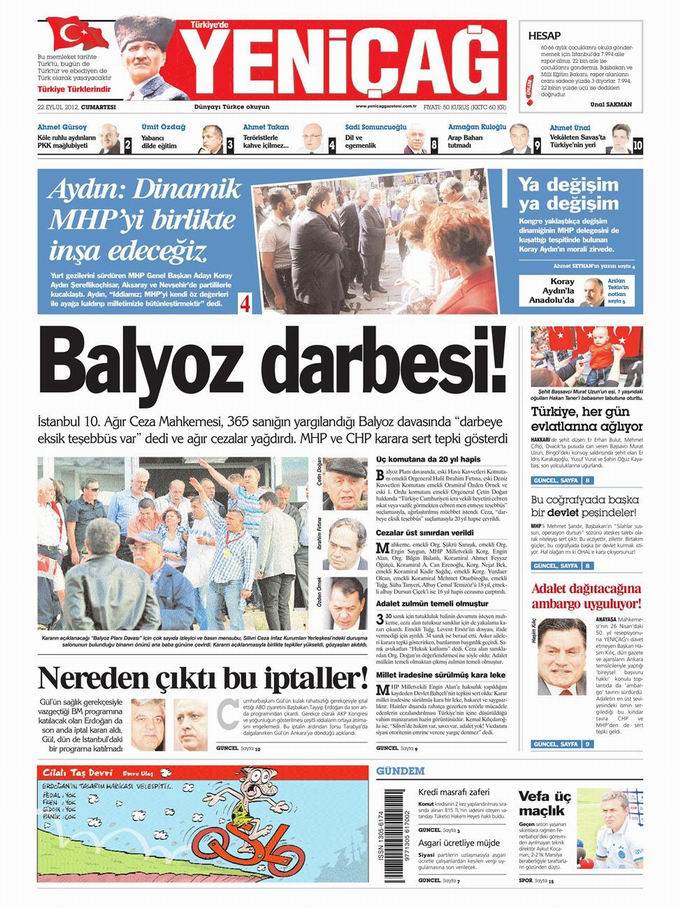 Gazete Manşetleri - 22 Eylül Cumartesi 7