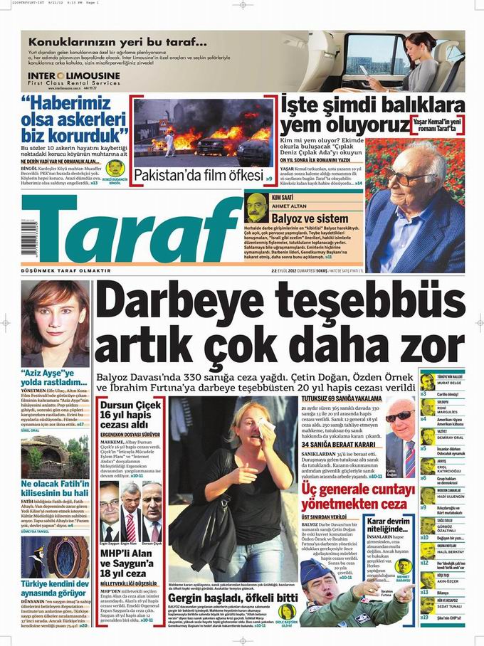 Gazete Manşetleri - 22 Eylül Cumartesi 8