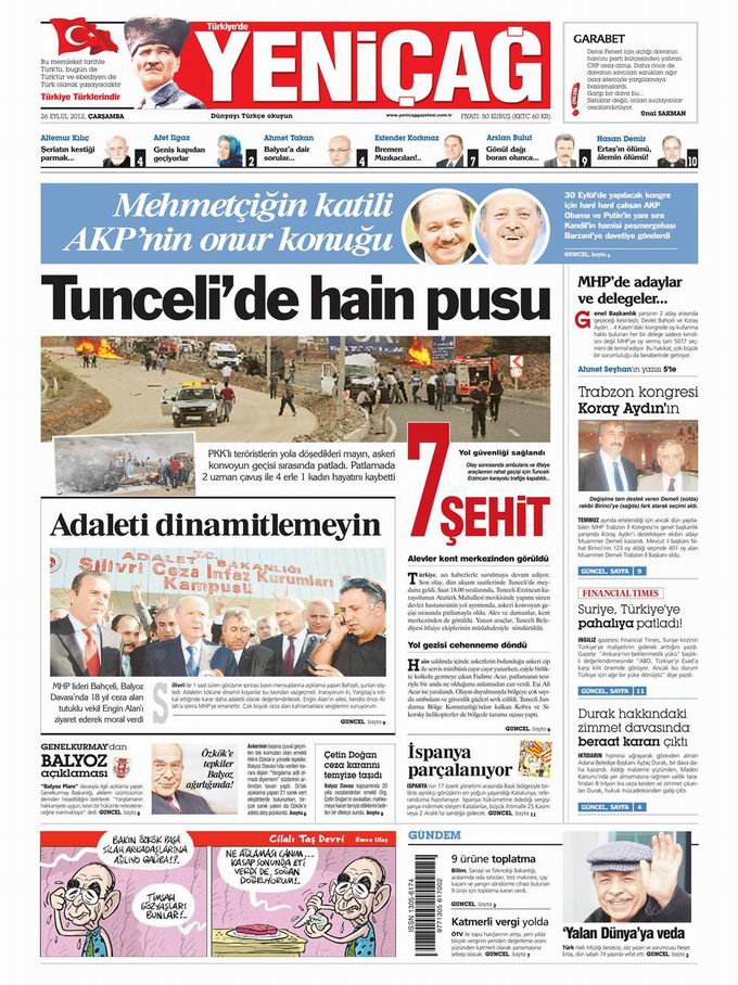 Gazete Manşetleri - 26 Eylül Çarşamba 7