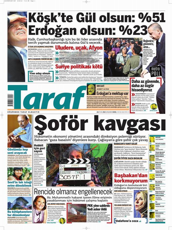 Gazete Manşetleri - 26 Eylül Çarşamba 8