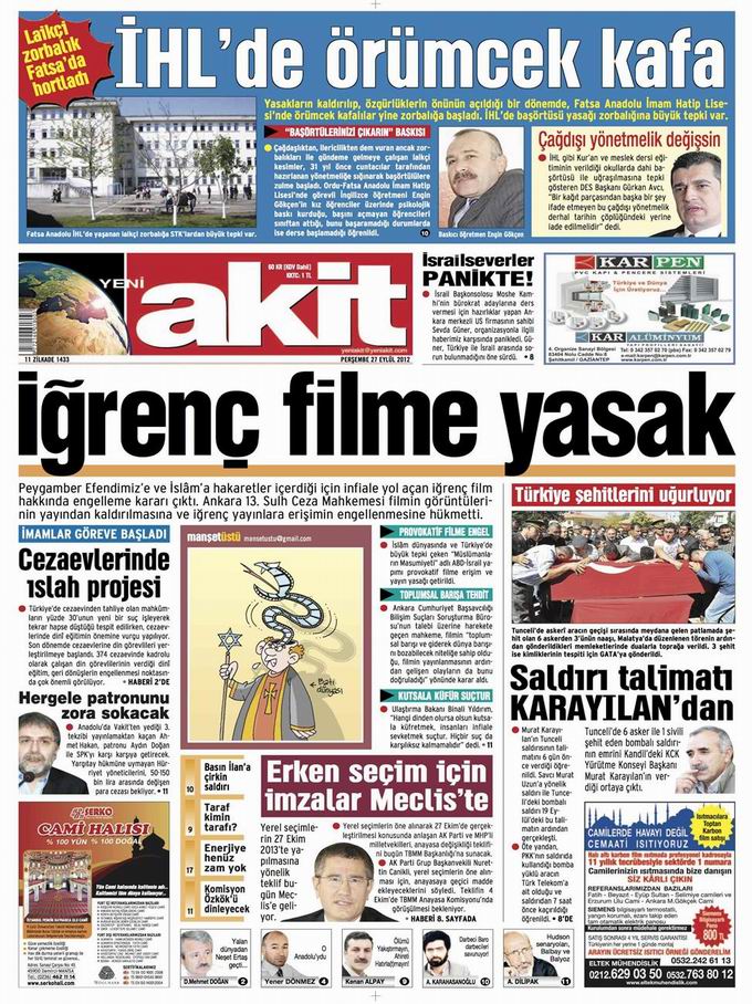 Gazete Manşetleri - 27 Eylül Perşembe 4