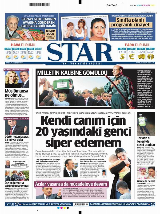 Gazete Manşetleri - 27 Eylül Perşembe 9