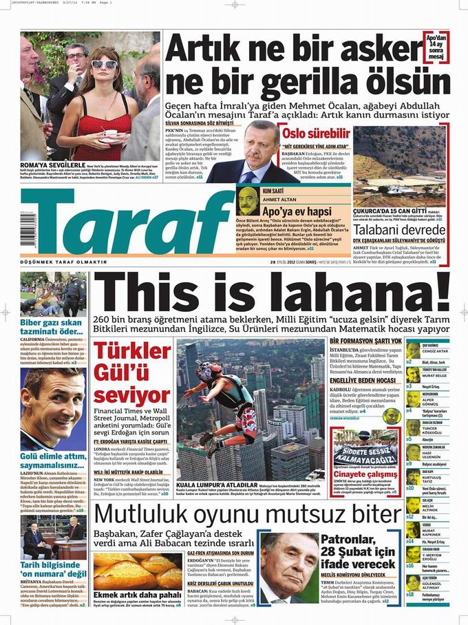 Gazete Manşetleri - 28 Eylül Cuma 8