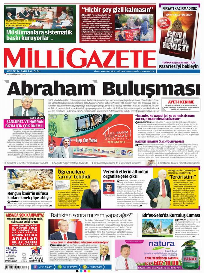 Gazete Manşetleri - 29 Eylül Cumartesi 16