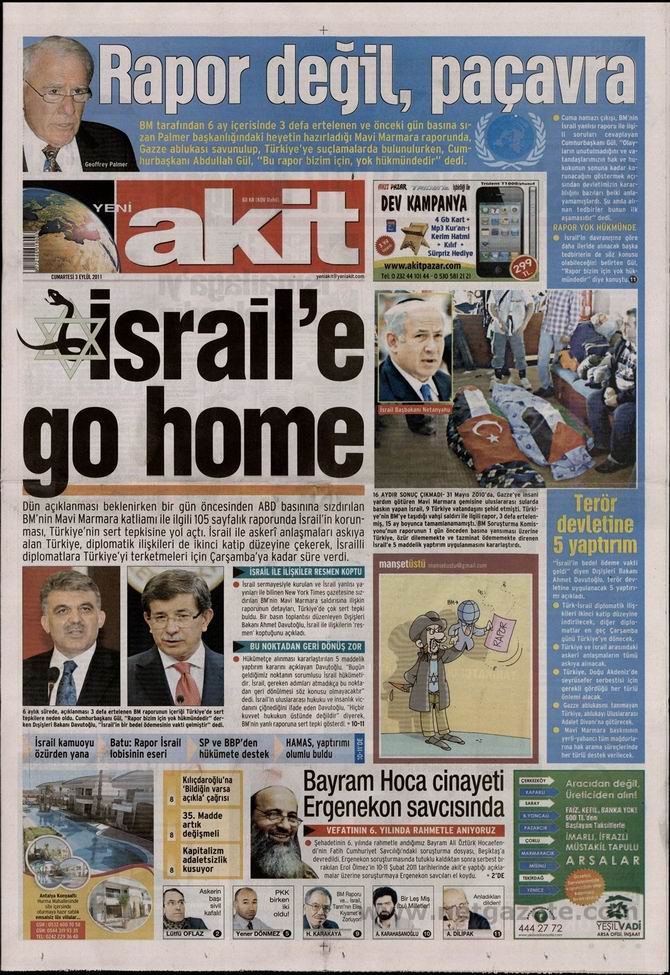 3 Eylül 2011 Gazete Manşetleri 1