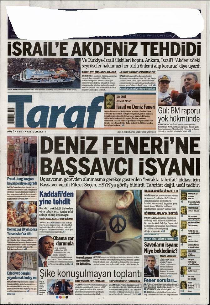 3 Eylül 2011 Gazete Manşetleri 16