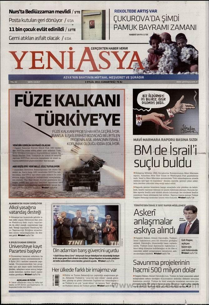 3 Eylül 2011 Gazete Manşetleri 19