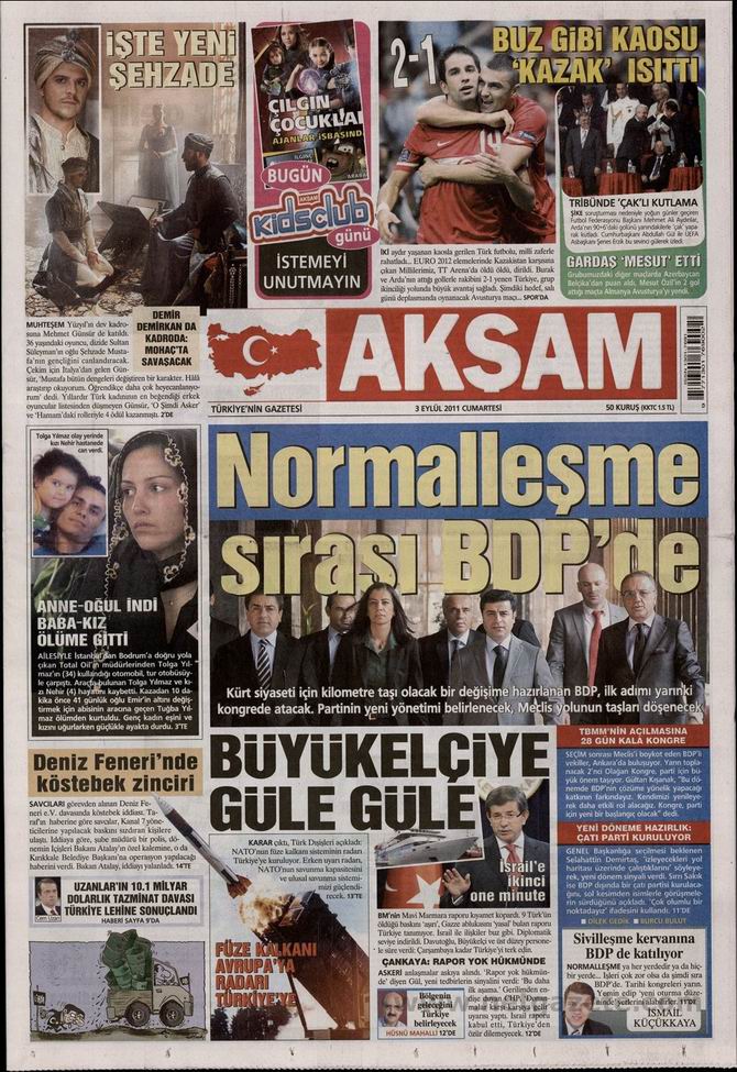 3 Eylül 2011 Gazete Manşetleri 2