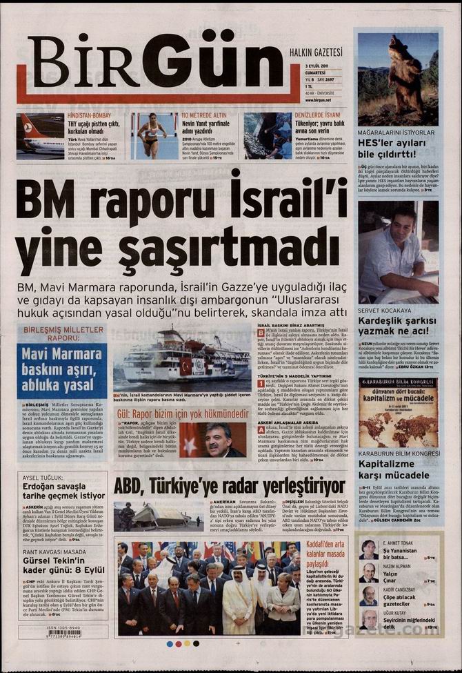 3 Eylül 2011 Gazete Manşetleri 3
