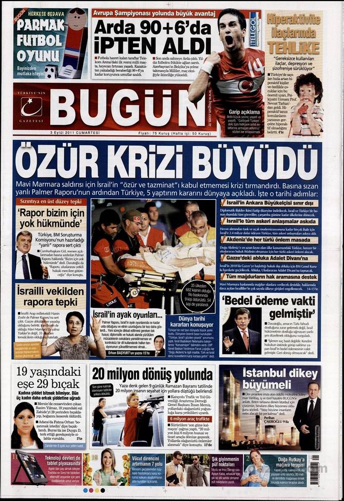 3 Eylül 2011 Gazete Manşetleri 4