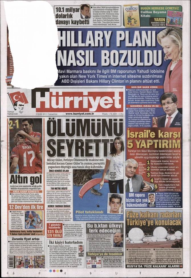 3 Eylül 2011 Gazete Manşetleri 8