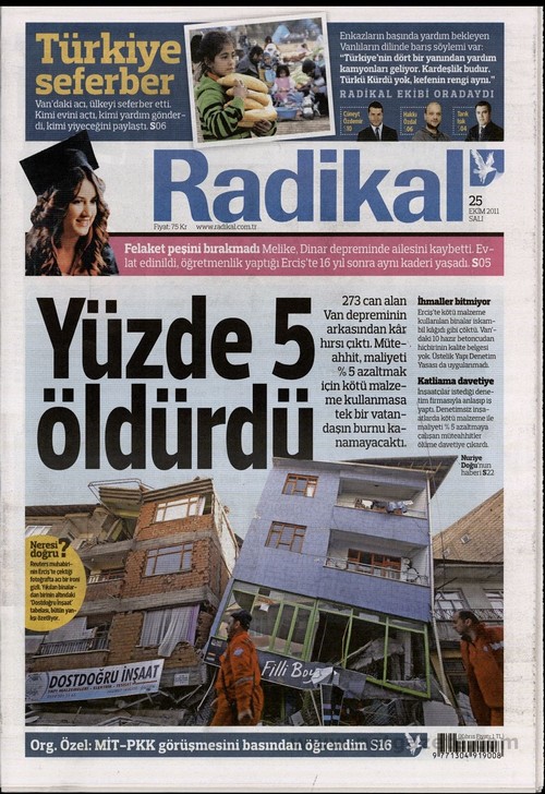 Gazete Manşetleri - 25 Ekim 2011 13