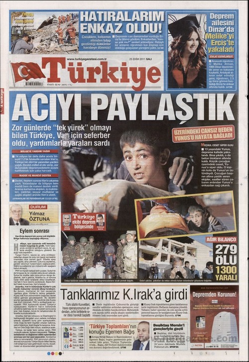 Gazete Manşetleri - 25 Ekim 2011 18