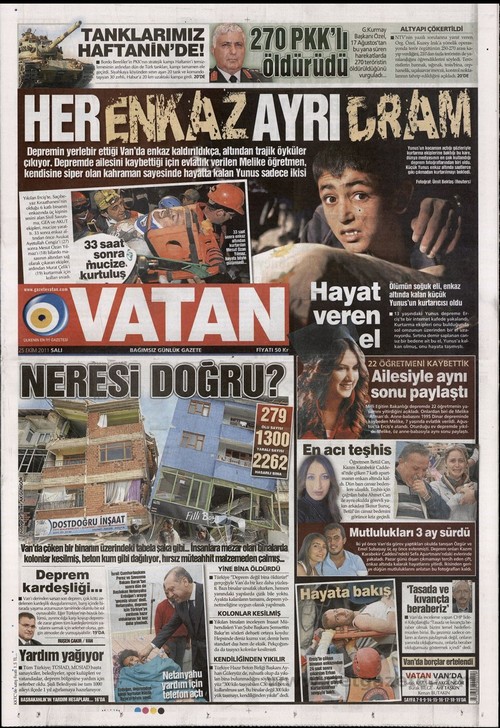 Gazete Manşetleri - 25 Ekim 2011 19