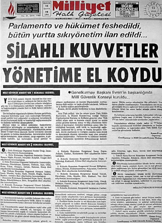 12 Eylül Darbesi Gazete Manşetleri 3