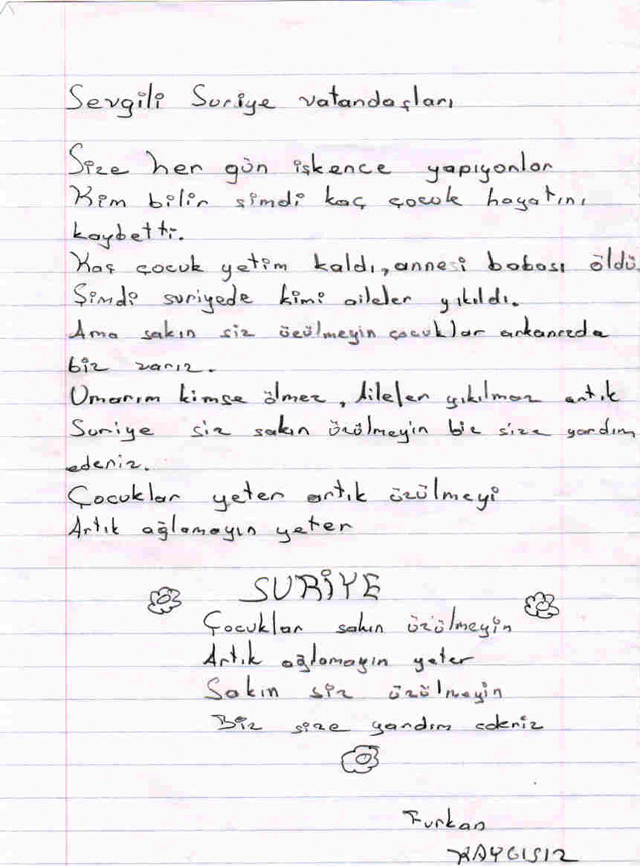 Sivaslı Çocuklardan Suriyeli Kardeşlerine Mektup! 15