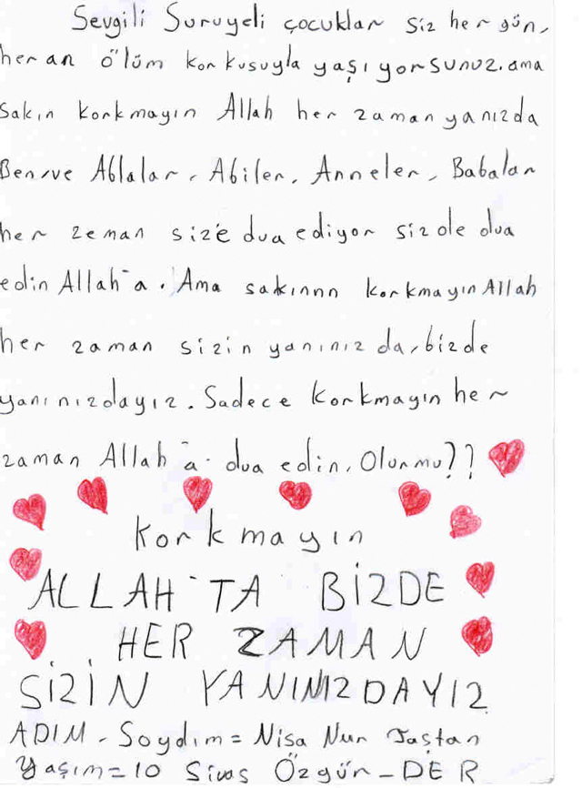 Sivaslı Çocuklardan Suriyeli Kardeşlerine Mektup! 17